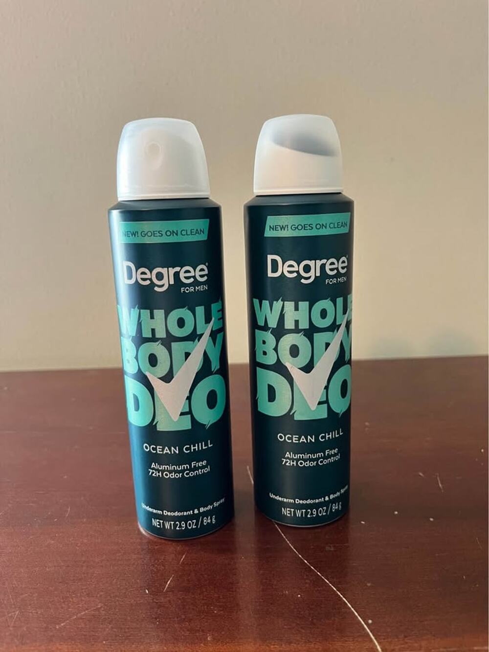 Degree for Men Whole Body Deo Ocean Chill Spray, 2 Pack Aluminum Free